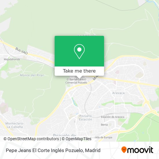 Pepe Jeans El Corte Inglés Pozuelo map