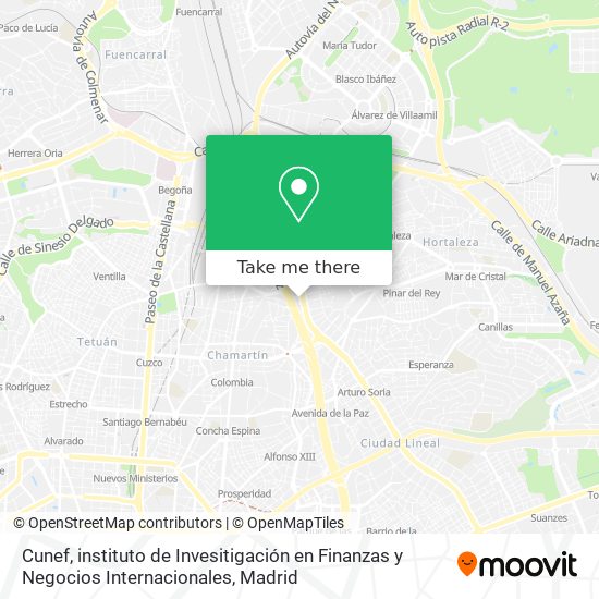 Cunef, instituto de Invesitigación en Finanzas y Negocios Internacionales map