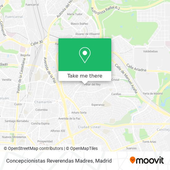 mapa Concepcionistas Reverendas Madres