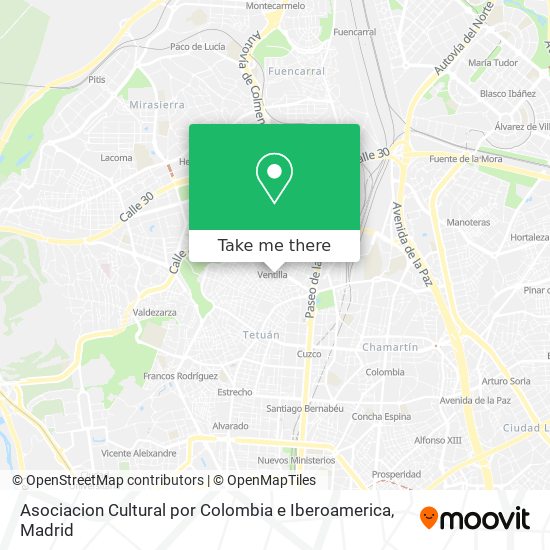 mapa Asociacion Cultural por Colombia e Iberoamerica