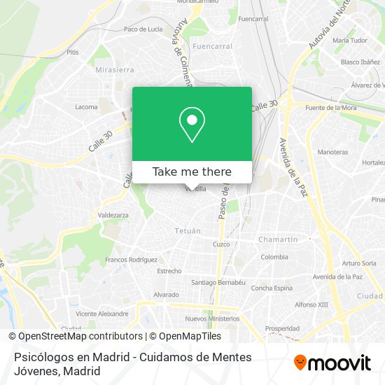 Psicólogos en Madrid - Cuidamos de Mentes Jóvenes map