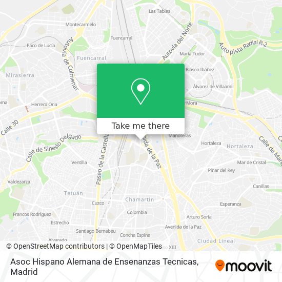 Asoc Hispano Alemana de Ensenanzas Tecnicas map