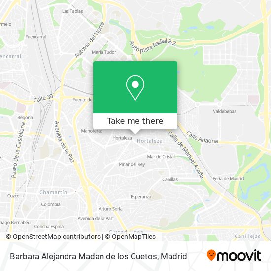 Barbara Alejandra Madan de los Cuetos map