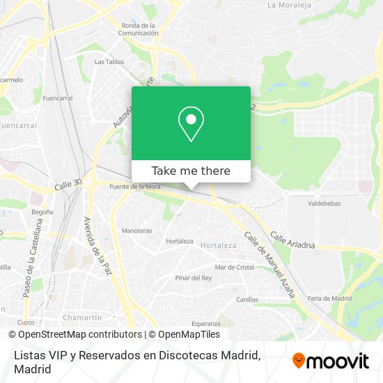 mapa Listas VIP y Reservados en Discotecas Madrid