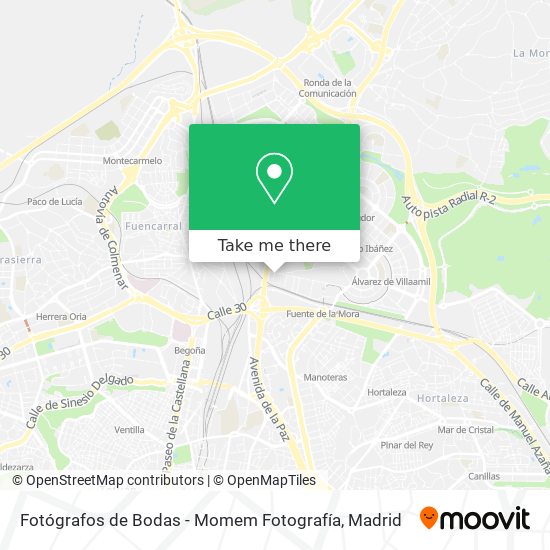 mapa Fotógrafos de Bodas - Momem Fotografía