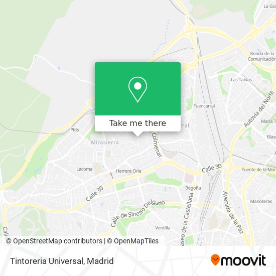 mapa Tintoreria Universal