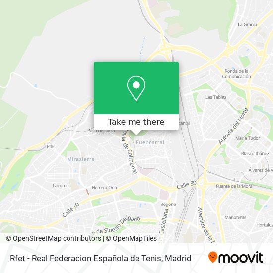 Rfet - Real Federacion Española de Tenis map