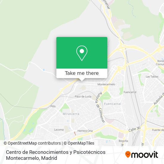 mapa Centro de Reconocimientos y Psicotécnicos Montecarmelo