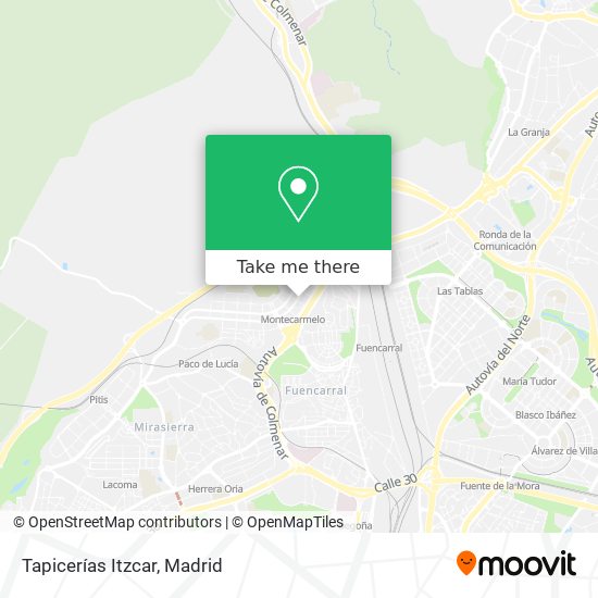 Tapicerías Itzcar map