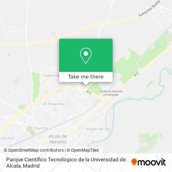 Parque Cientifico Tecnologico de la Universidad de Alcala map