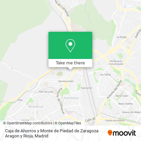 Caja de Ahorros y Monte de Piedad de Zaragoza Aragon y Rioja map