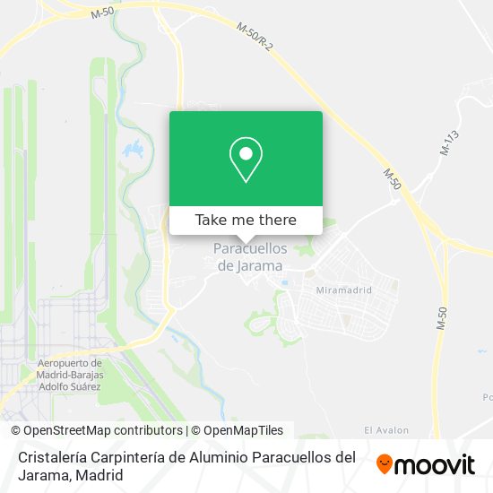 mapa Cristalería Carpintería de Aluminio Paracuellos del Jarama