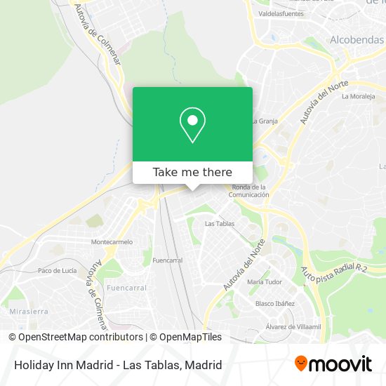 Holiday Inn Madrid - Las Tablas map