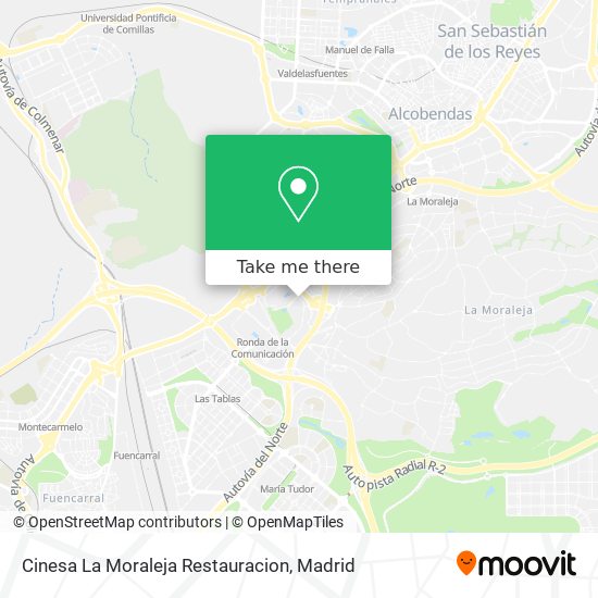 Cinesa La Moraleja Restauracion map
