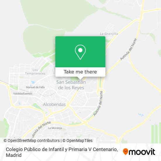 mapa Colegio Público de Infantil y Primaria V Centenario