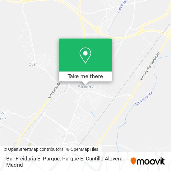 Bar Freiduria El Parque. Parque El Cantillo Alovera map