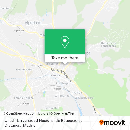 Uned - Universidad Nacional de Educacion a Distancia map
