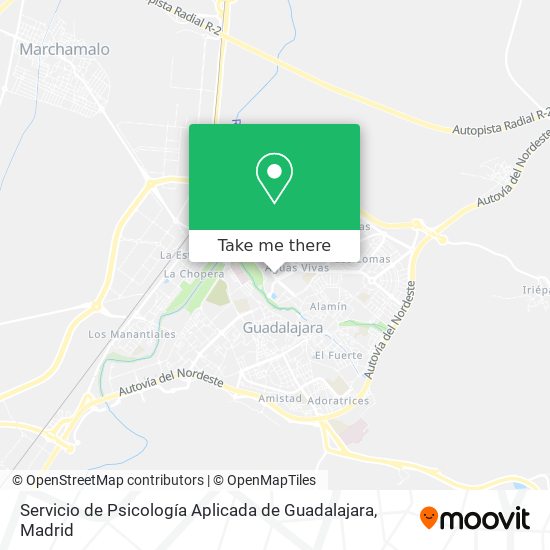 mapa Servicio de Psicología Aplicada de Guadalajara