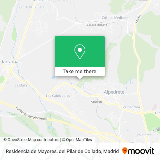 mapa Residencia de Mayores, del Pilar de Collado