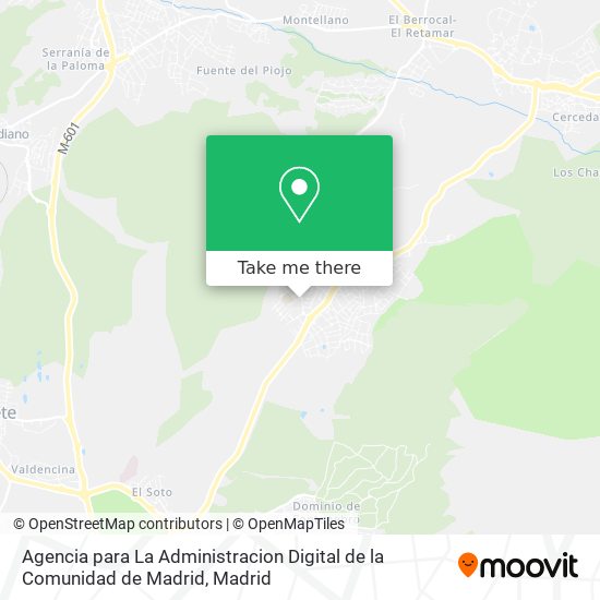 Agencia para La Administracion Digital de la Comunidad de Madrid map