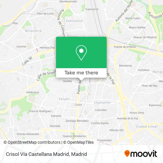 mapa Crisol Vía Castellana Madrid
