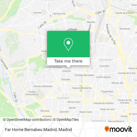 mapa Far Home Bernabeu Madrid