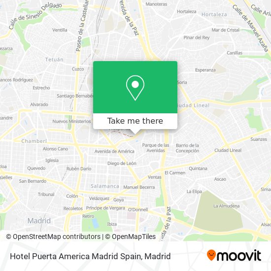 mapa Hotel Puerta America Madrid Spain