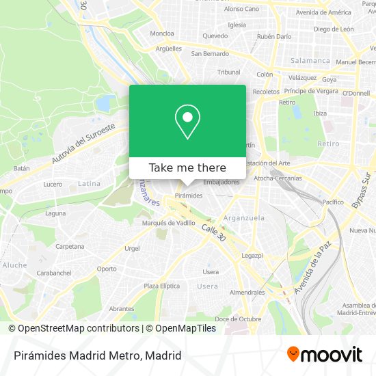 Pirámides Madrid Metro map