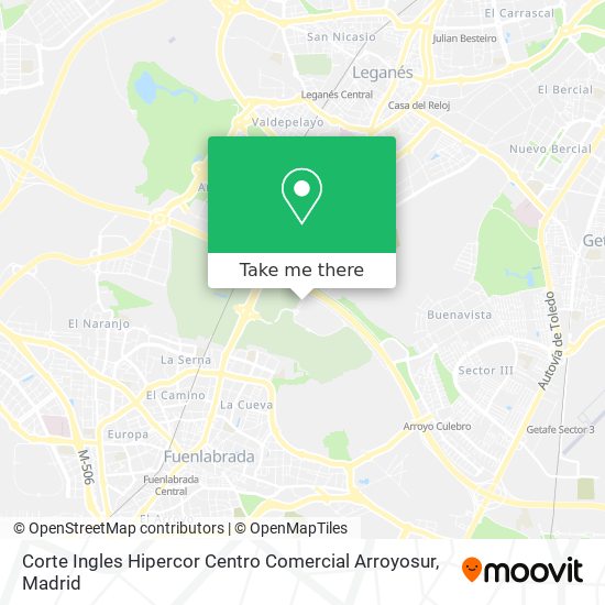 mapa Corte Ingles Hipercor Centro Comercial Arroyosur