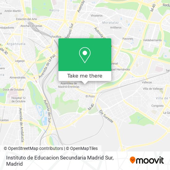 mapa Instituto de Educacion Secundaria Madrid Sur