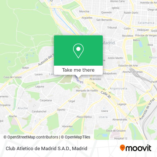 mapa Club Atletico de Madrid S.A.D.