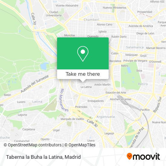 mapa Taberna la Buha la Latina