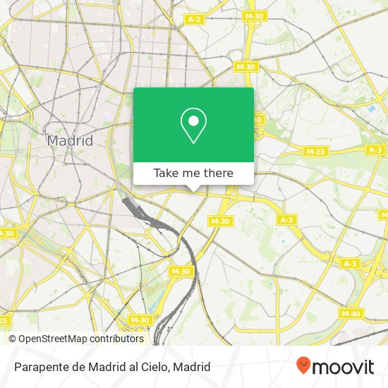 mapa Parapente de Madrid al Cielo