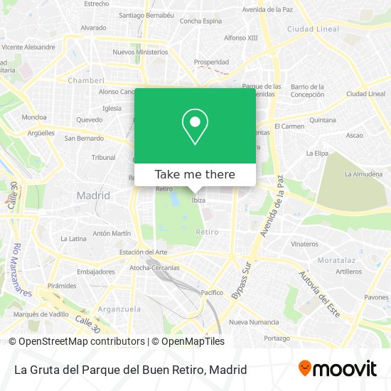 mapa La Gruta del Parque del Buen Retiro