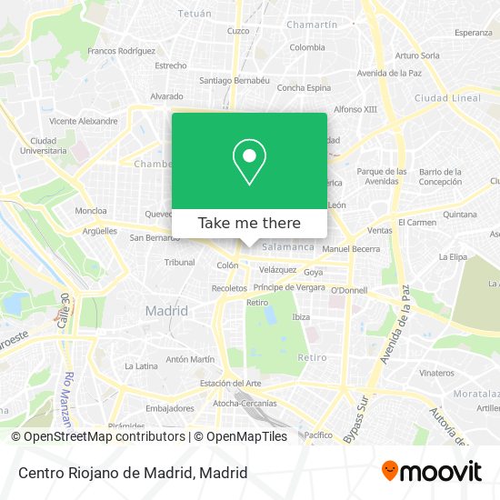 mapa Centro Riojano de Madrid