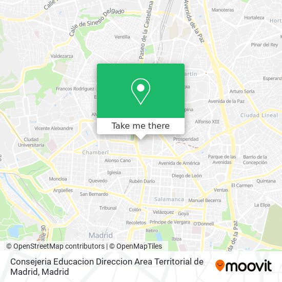 Consejeria Educacion Direccion Area Territorial de Madrid map