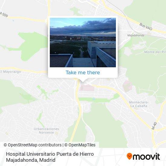 mapa Hospital Universitario Puerta de Hierro Majadahonda