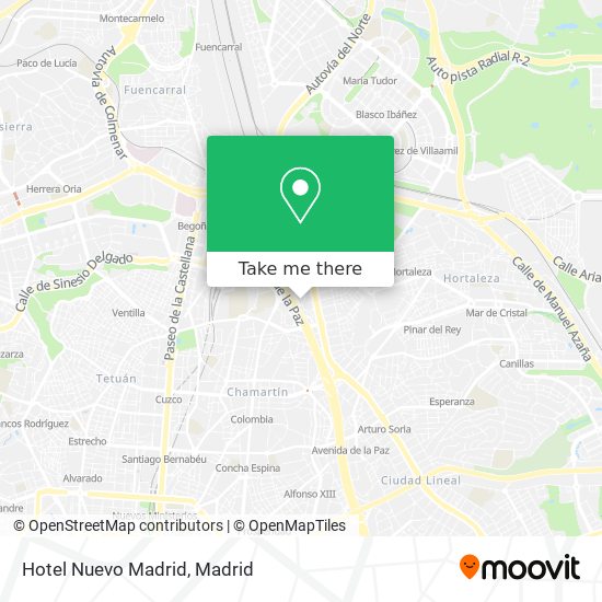 mapa Hotel Nuevo Madrid