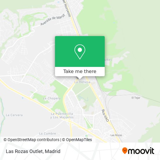 How to get to Las Rozas Outlet in Las Rozas De by Bus or Train?