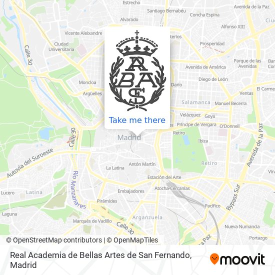 mapa Real Academia de Bellas Artes de San Fernando