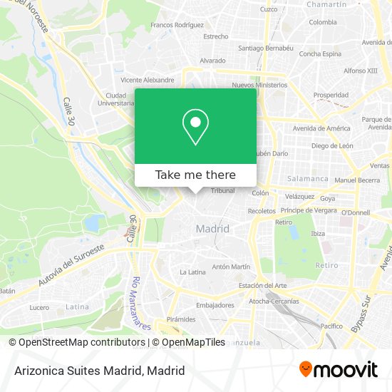 Arizonica Suites Madrid map