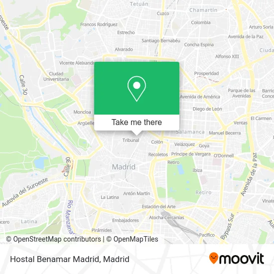 Hostal Benamar Madrid map