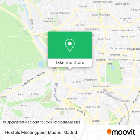 mapa Hostels Meetingpoint Madrid