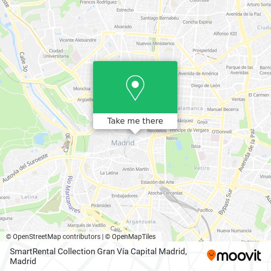 mapa SmartRental Collection Gran Vía Capital Madrid