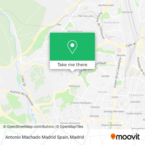 mapa Antonio Machado Madrid Spain