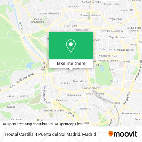 Hostal Castilla II Puerta del Sol Madrid map