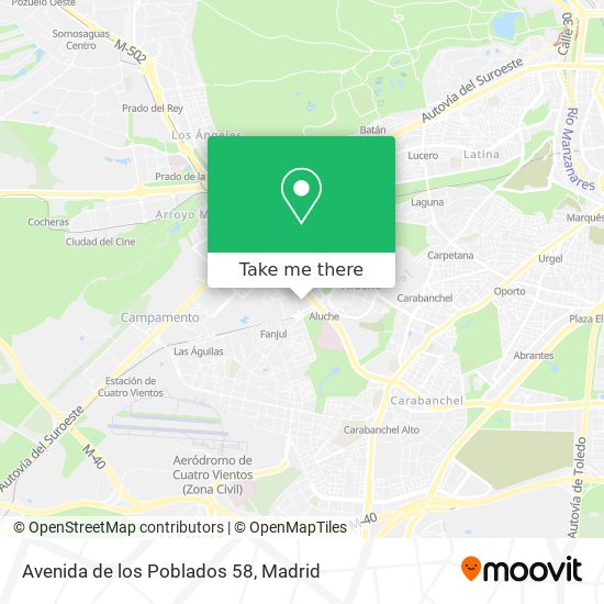 mapa Avenida de los Poblados 58