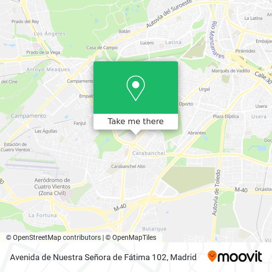 mapa Avenida de Nuestra Señora de Fátima 102