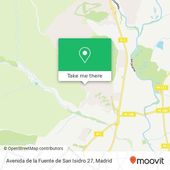 mapa Avenida de la Fuente de San Isidro 27