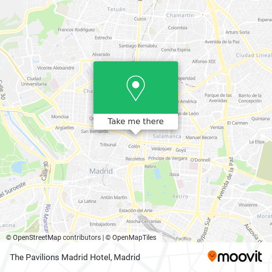 The Pavilions Madrid Hotel map